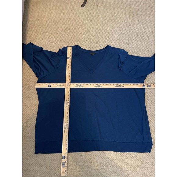 TORRID 6 Women’s 6X Sweater Blue V Neck Polyester Rayon Spandex - Picture 3 of 5